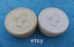Vintage 1930s Celluloid Powder Pot With Diana The Huntress on Lid, Ancient Greek Goddess of the Moon With a Leaping Deer, Art Deco Era