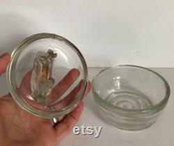 Vintage 1930s Jeanette Clear Depression Glass Elephant Powder Trinket Dresser Candy Jar