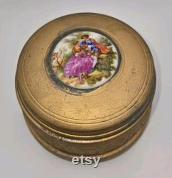 Vintage 1930s Vanity Powder Puff Wind Up Music Box Vintage 1930s Vanity Powder Puff Wind Up Music Box