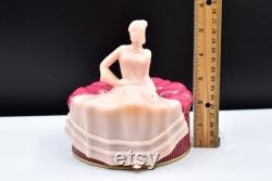 Vintage 1940 Pinaud-New York Dusting Powder Box Scarlett O Hara Rose-Pink Celluloid Box Lid Rose-Pink Tin Bottom Flirt Fragrance