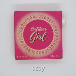 Vintage 1940's Outdoor Girl Powder Box Face Powder Vanity Storage Vintage Cosmetics Olive Oil Powder Crystal Products Co Ltd