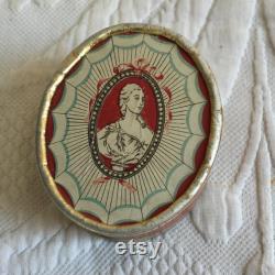 Vintage 1940's Richard Hudnut DuBarry Face Powder, Special Rachel with Powder in Box. Lovely Oval Cameo Decorated Box. Great for Display.