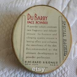 Vintage 1940's Richard Hudnut DuBarry Face Powder, Special Rachel with Powder in Box. Lovely Oval Cameo Decorated Box. Great for Display.