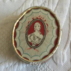 Vintage 1940's Richard Hudnut DuBarry Face Powder, Special Rachel with Powder in Box. Lovely Oval Cameo Decorated Box. Great for Display.