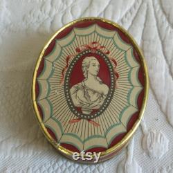 Vintage 1940's Richard Hudnut Tropical Powder from New York and Paris. Full of Powder. Lovely Oval Cameo Decorated Box. Great for Display.