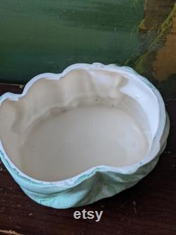 Vintage 1940s Hand-Painted Porcelain Dresser Powder Jar