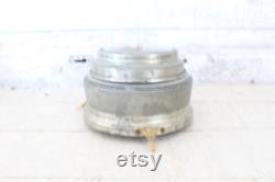 Vintage 1940s Music Trinket Powder Box Round Silver Metal Music Box Whatnot Trinket Music Box withSunset Print and Strawflowers Mom Gift