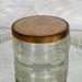 Vintage 1950s Art Deco Glass Powder Dresser Jar w Lace Fabric Lid