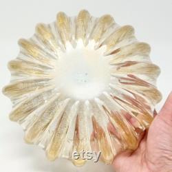 Vintage 1950s Barovier and Toso Murano gold flecks glass candy dish or powder box