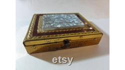 Vintage 1950s Powder Compact Lucite Silver Stars Goldtone Metal Sifter Dorset 5th Ave