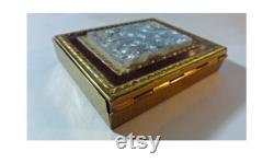 Vintage 1950s Powder Compact Lucite Silver Stars Goldtone Metal Sifter Dorset 5th Ave