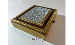 Vintage 1950s Powder Compact Lucite Silver Stars Goldtone Metal Sifter Dorset 5th Ave