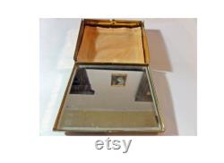 Vintage 1950s Powder Compact Lucite Silver Stars Goldtone Metal Sifter Dorset 5th Ave