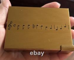 Vintage 1950s VOLUPTE Powder Compact Lipstick Music Box Waltz Song Clean