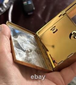 Vintage 1950s VOLUPTE Powder Compact Lipstick Music Box Waltz Song Clean
