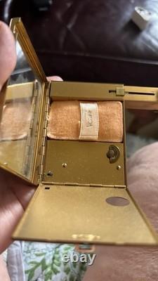 Vintage 1950s VOLUPTE Powder Compact Lipstick Music Box Waltz Song Clean