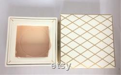 Vintage 1950s square face powder box by Guerlain Visage de Nuée