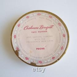 Vintage 1960's Cashmere Bouquet Face Powder Box Unused Shade Peche Colgate Palmolive Face Powder Cosmetic Make-Up Vanity Storage
