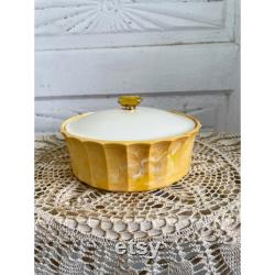 Vintage 1960s Avon Empty Powder Box Topaz Jewel Top Vanity Decor