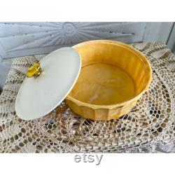 Vintage 1960s Avon Empty Powder Box Topaz Jewel Top Vanity Decor