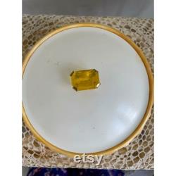 Vintage 1960s Avon Empty Powder Box Topaz Jewel Top Vanity Decor