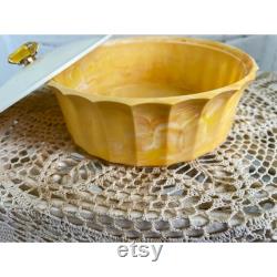 Vintage 1960s Avon Empty Powder Box Topaz Jewel Top Vanity Decor