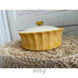 Vintage 1960s Avon Empty Powder Box Topaz Jewel Top Vanity Decor