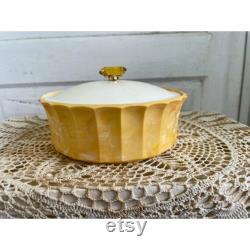 Vintage 1960s Avon Empty Powder Box Topaz Jewel Top Vanity Decor