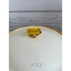 Vintage 1960s Avon Empty Powder Box Topaz Jewel Top Vanity Decor
