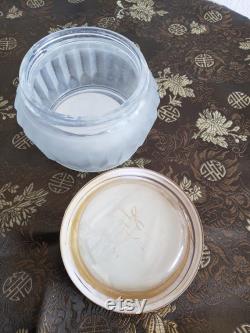 Vintage 1960s ESTEE LAUDER Re-Nutriv Face Powder Jar ONLY Frosted Glass Decor