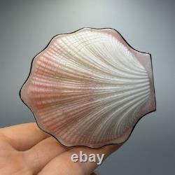 Vintage 1960s Silver 875 Gilt Shell Makeup Compact Mirror Powder Box Case Gift