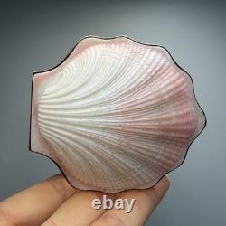 Vintage 1960s Silver 875 Gilt Shell Makeup Compact Mirror Powder Box Case Gift