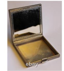 Vintage 27 Rubies 18k Gold/800 Silver Minaudière Rare Powder Compact Box Floral