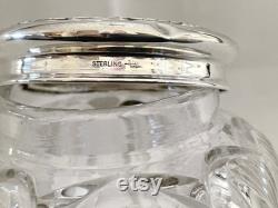 Vintage 3 1 2 Tall Webster Co. Sterling Silver Lid Hair Receiver Dresser Vanity Jar 1169549462