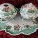 Vintage 3pc.Vanity Dresser Set Bone China Germany Hand Painted Signed