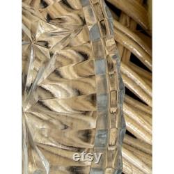 Vintage 40's cut glass Powder Box with Unused Puff Reverse Painted Flower