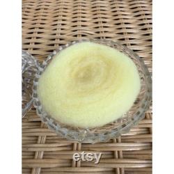 Vintage 40's cut glass Powder Box with Unused Puff Reverse Painted Flower