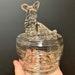 Vintage 50 s Glass Scotty Dog Powder Jar