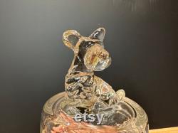 Vintage 50 s Glass Scotty Dog Powder Jar