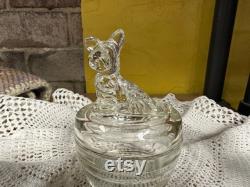 Vintage 50 s Glass Scotty Dog Powder Jar