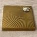 Vintage 50s Powder Compact From Volupte Goldtone Brass Starburst Rhinestone Cluster With Mirror Made in USA