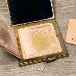 Vintage 50s Powder Compact From Volupte Goldtone Brass Starburst Rhinestone Cluster With Mirror Made in USA