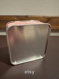 Vintage 80s Camp Beverly Hills Lined Body Powder Tin Box with Mirror