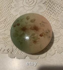 Vintage Alabaster Powder Trinket Box Floral Pattern Hand Carved Made n Italy