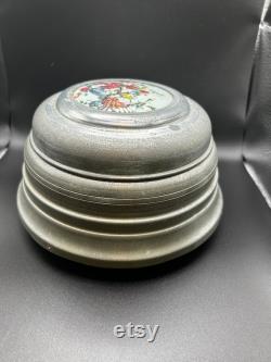 Vintage Aluminum Musical Powder Box