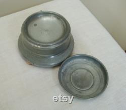 Vintage Aluminum Musical Powder Box with Pink Rose Plays the song Because