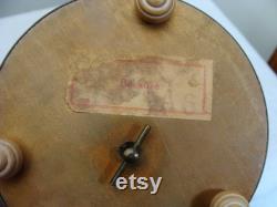 Vintage Aluminum Musical Powder Box with Pink Rose Plays the song Because