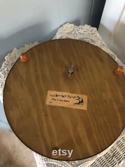 Vintage Aluminum Musical Powder Box with Rose Design Vintage Aluminum Musical Powder Box with Rose Design