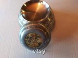 Vintage Aluminum Musical Powder Puff Holder