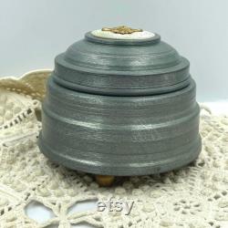 Vintage Aluminum Powder Puff Music Box 1940's